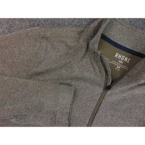 RHONE Rhone Sweater Men Small Brown Gray Heathered Quarter Zip Pullover athletic